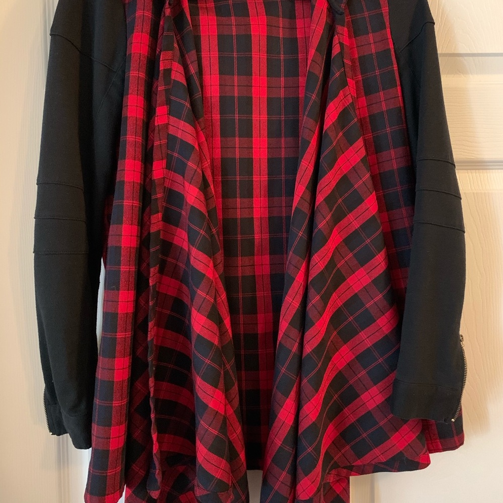 “Very J” Plaid Moto Sleeve Cloth Jacket